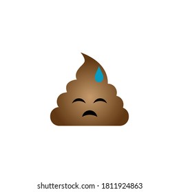 heces símbolo emoticono diseño de icono de chat digital vector