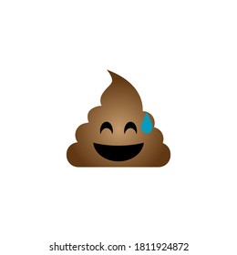 feces emoticon symbol digital chat icon design vector