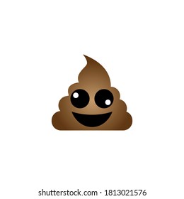 heces símbolo emoticono diseño de icono de chat digital vector