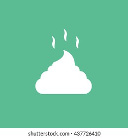 Feces Flat Icon On Green Background