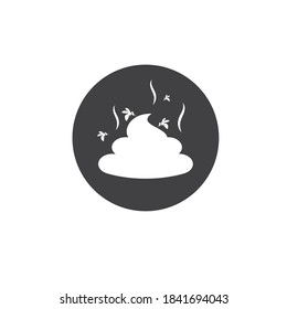 feces with flies icon vector illustration design template