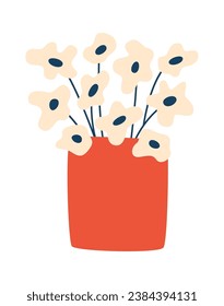 Feces Flowers In Vase Vector Illustration