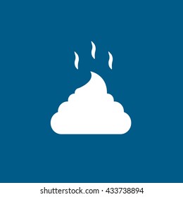 Feces Icon On Blue Background
