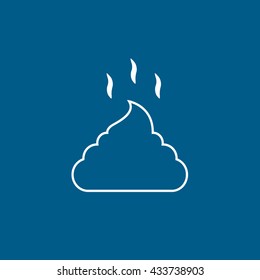 Feces Icon On Blue Background
