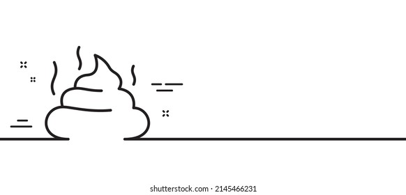 Feces line icon. Pets excrement sign. Poop or turd symbol. Minimal line illustration background. Feces line icon pattern banner. White web template concept. Vector