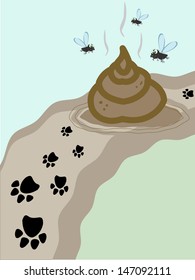 Feces on the road 