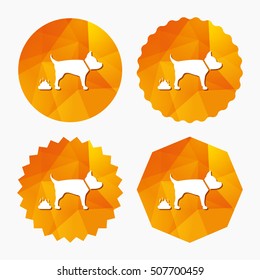 Feces sign icon. Clean up after pets symbol.
