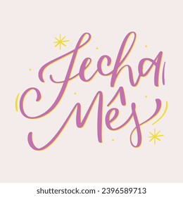 Fecha mês. Closed month in brazilian portuguese. Modern hand Lettering. vector.