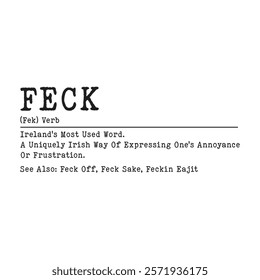 Feck Irish Shamrock Funny Feck Definition