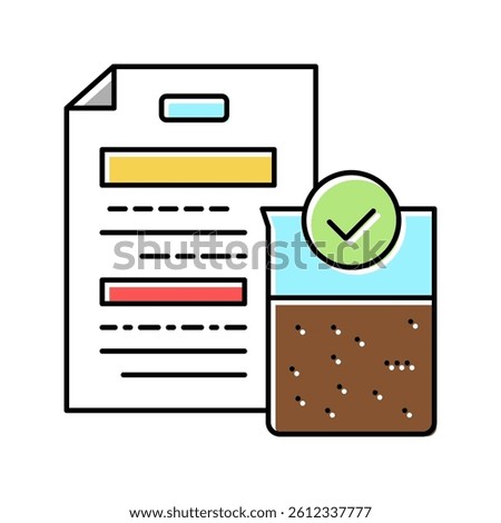 fecund soil certification color icon vector. fecund soil certification sign. isolated symbol illustration