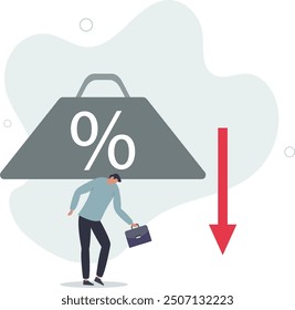 FED or federal reserved rate hike cause heavy loan or mortgage payment, economic recession concept.flat design with people.