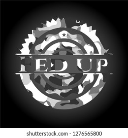 Fed up grey camouflaged emblem