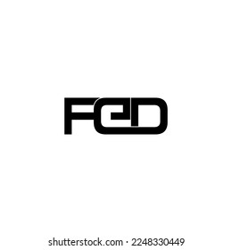fed initial letter monogram logo design