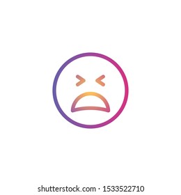 Fed up  - Line Vector Icon