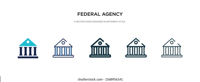 federal agency icon in different style vector illustration. two colored and black federal agency vector icons designed in filled, outline, line and stroke style can be used for web, mobile, ui