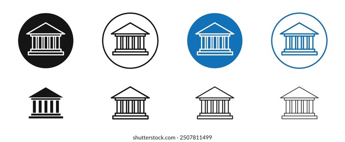 Federal agency icon set in black and blue color