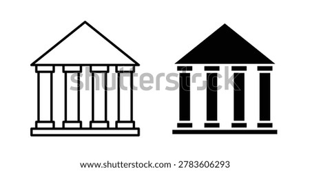 Federal agency icon simple illustration set. Black and white icons