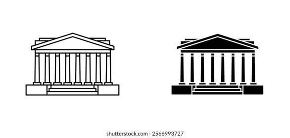 Federal agency icons in outline and fill. vector illustration for ui.