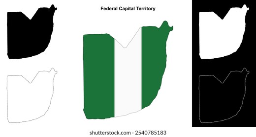 Federal Capital Territory state outline map set