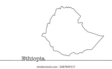 Federal Democratic Republic of Ethiopia. A landlocked state in East Africa. A simple geographical map of the country.