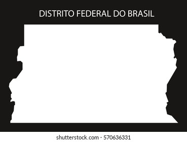 Federal district Brazil Map black inverted silhouette