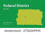 Federal District Map in Mosaic Pattern with Capital Brasília
