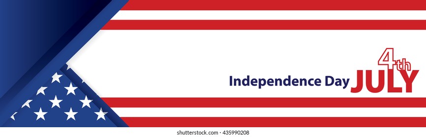Federal holiday of United State of America, 4th of July Independence day American flag, vector illustration.