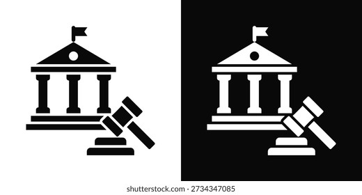 Federal Icon White And Black Background Style