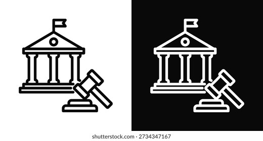 Federal Icon White And Black Background Style