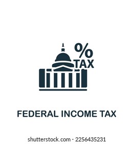 Federal income tax icon. Monochrome simple sign from common tax collection. Federal income tax icon for logo, templates, web design and infographics.