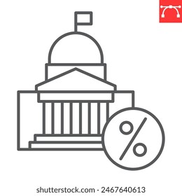 Federal income tax line icon, tax and finance, government vector icon, vector graphics, editable stroke outline sign, eps 10.
