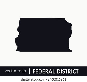 Federal District(Brasília) map. Federative unit of Brazil. Vector map for any needs.	