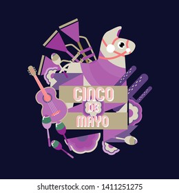 	
Federal Mexican holiday Cinco de Mayo or 5 of May celebration vector background. Ideal for Mexican themed parties flyers, banners and social media posts