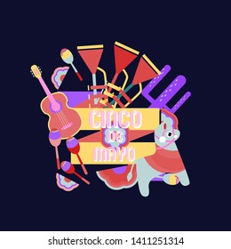 	
Federal Mexican holiday Cinco de Mayo or 5 of May celebration vector background. Ideal for Mexican themed parties flyers, banners and social media posts