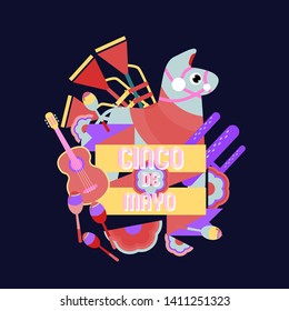 	
Federal Mexican holiday Cinco de Mayo or 5 of May celebration vector background. Ideal for Mexican themed parties flyers, banners and social media posts