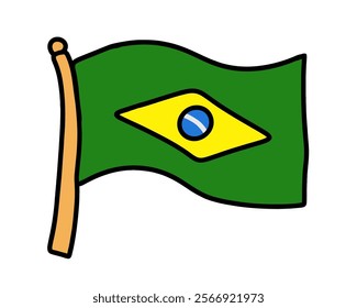 Federal Republic Of Brazil. The Capital Is Brasilia. Flag Of Brazil