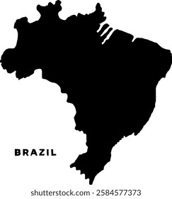 Federal Republic Of Brazil. The Capital Is Brasilia. Flag Of Brazil. Map of the continent of South America with country borders. Vector graphics.