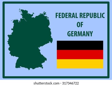 Federal Republic of Germany - flag and map