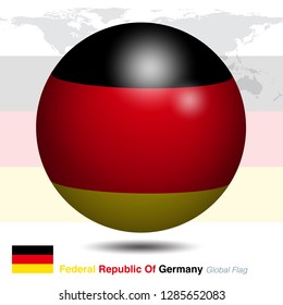 Federal Republic of Germany global flag, 3D vector illustration graphic template