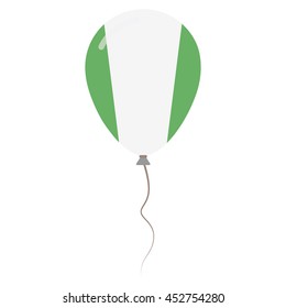 Federal Republic of Nigeria national colors isolated baloon on white background. Independence day patriotic poster. Flat style flag balloon. National day vector illustration.