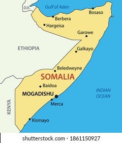 Federal Republic of Somalia - vector map