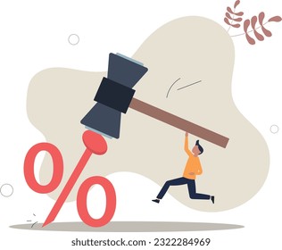 Federal Reserve low interest rate or central bank with long time zero percent interest rate until economic recover concept.flat vector illustration.