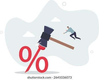 Federal Reserve low interest rate or central bank with long time zero percent interest rate until economic recover concept. character life .