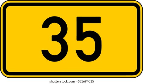 The Federal road. Vector road sign Germany.