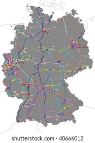 federal route numbers in Germany, Map of German "Autobahn" with Numbers