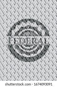 emblema de plata federal. Patrón de escalas. Ilustración vectorial. Detallado.