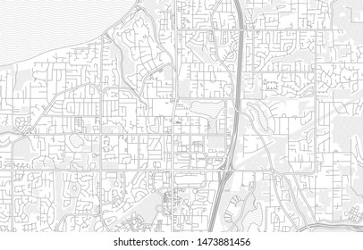 Federal Way, Washington, USA, bright outlined vector map with bigger and minor roads and steets created for infographic backgrounds.