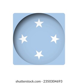 Federated States of Micronesia flag - behind the cut circle paper hole with inner shadow.