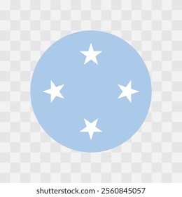 Federated States of Micronesia flag - circle vector flag isolated on checkerboard transparent background