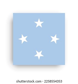 Federated States of Micronesia flag - flat vector square with sharp corners and dropped shadow.